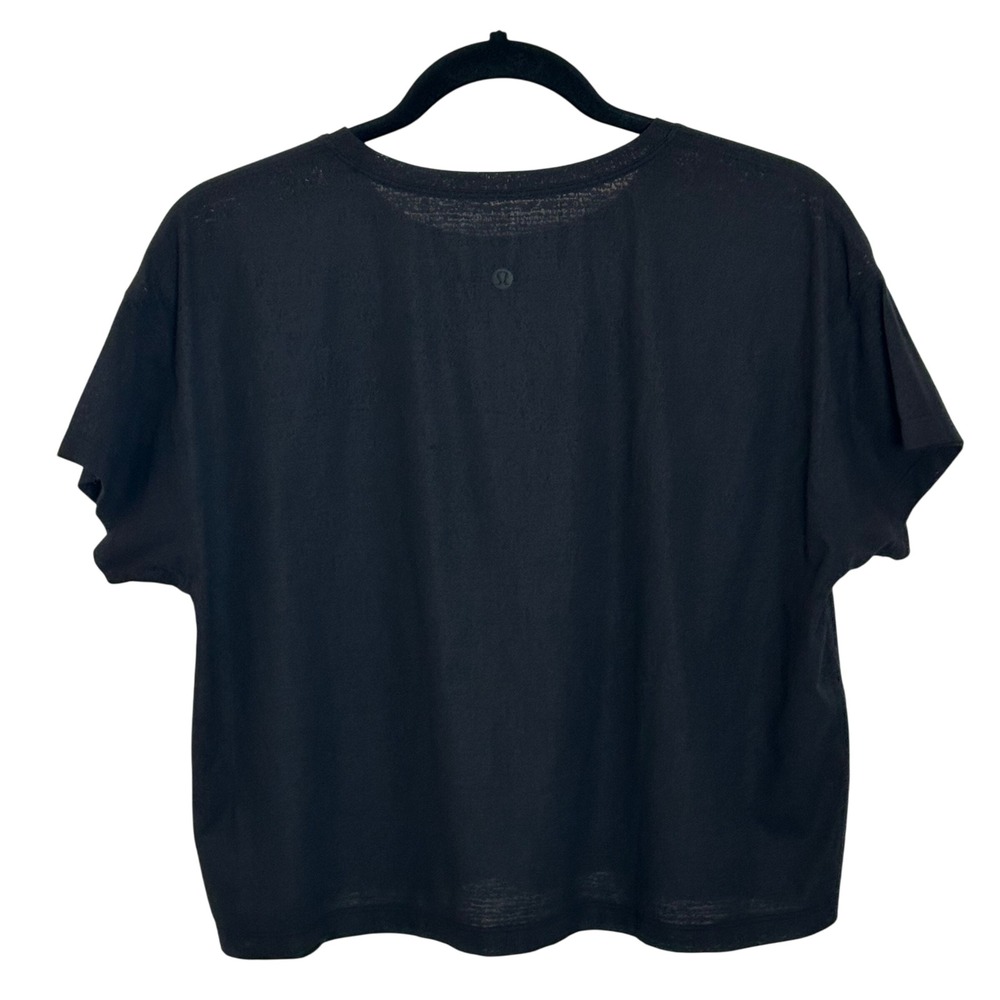 Lululemon Chase Me Short Sleeve Training Shirt Size L Black Mesh Fabric‎ Running - Picture 2 of 5